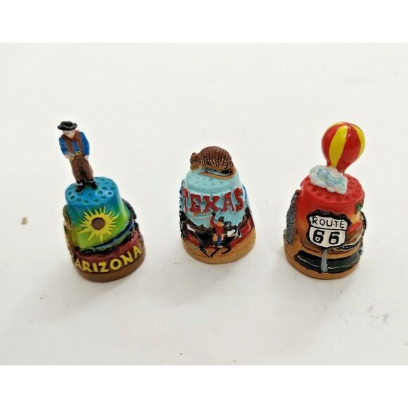 Vintage Bone China Thimbles Lot of  3 Hand Made & Hand Painted  circa 2002 - Picture 1 of 12
